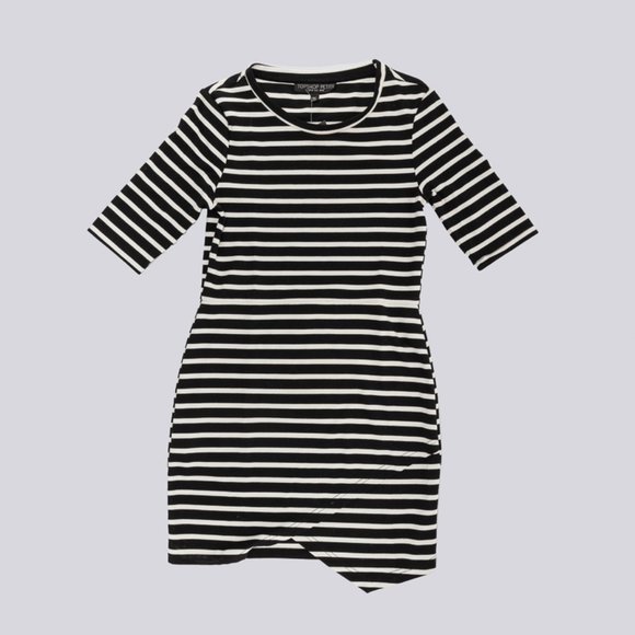 TOPSHOP Striped Asymmetrical Dress - Picture 1 of 5